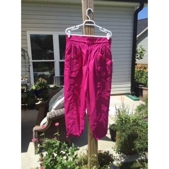 Athleta Alicia Keys high waist utility pant NEW 14 hot pink track windbreaker - Picture 1 of 14